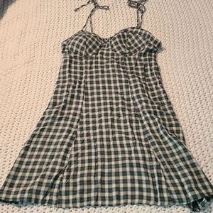 Green plaid summer dress